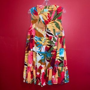 NWT True Destinations Colorful Floral Sundress Sz L